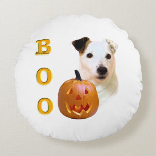 Gladde jas Parson Russell Terrier Halloween BOO Rond Kussen