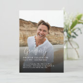 Gladde nota afstuderen partij uitnodiging (Staand voorkant)