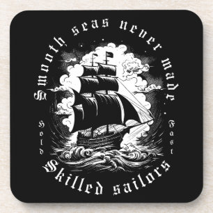 Gladde Zee Vaardige Zeiler Citaat Vintage Schip Bier Onderzetter