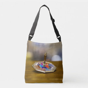GladdeJoe Hanukkah-driedelcadeau achthoekige basis Crossbody Tas