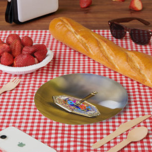 GladdeJoe Hanukkah-driedelcadeau achthoekige basis Papieren Bordje