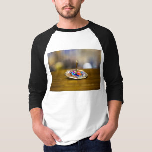 GladdeJoe Hanukkah-driedelcadeau achthoekige basis T-shirt
