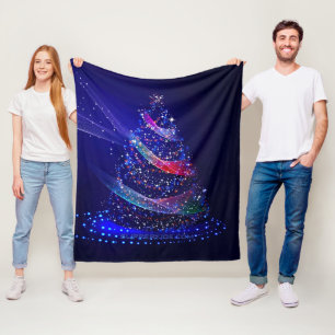 GladdeJoe kerstboom digitaal doorschijnend rood Fleece Deken