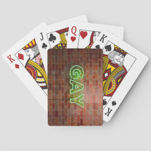 GladdeJoe verlichte gay neonbord helder levendig Pokerkaarten