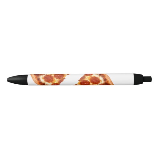 GladdeJoe's klassieke pepperoni pizzapunt gesmolte Zwarte Inkt Pen (Voorkant)