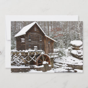 Glade Creek Grist Mill in Winter Feestdagenkaart