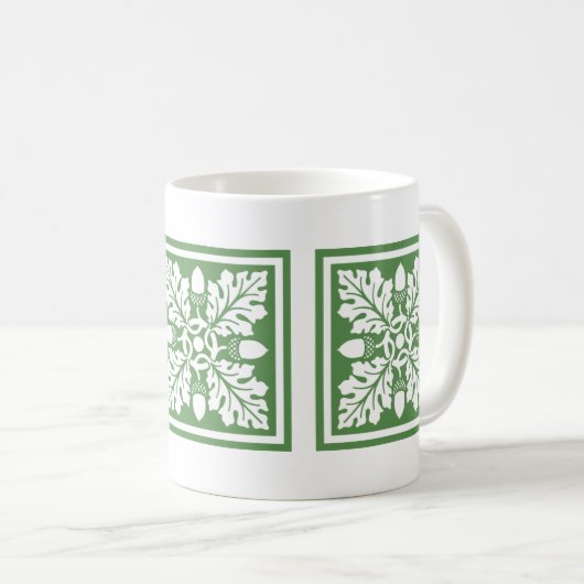 Glade Green Acorn and Leaf Tile Design Café Mug (Devant droit)