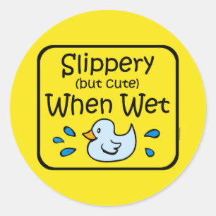 gladheid bij natte Baby Ronde Sticker