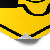 gladheid bij natte wegmarkering poster (Hoek)