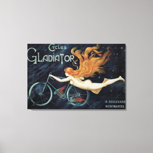 Gladiator Cycles,  Victoriaans Art Nouveau Canvas Afdruk (Voorkant)