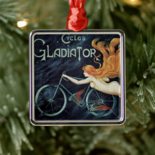 Gladiator Cycles,  Victoriaans Art Nouveau Metalen Ornament
