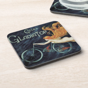 Gladiator Cycles, Vintage Victoriaanse Art Nouveau Drankjes Onderzetter