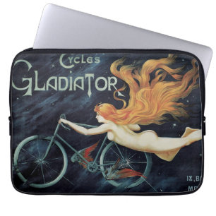 Gladiator Cycles, Vintage Victoriaanse Art Nouveau Laptop Sleeve