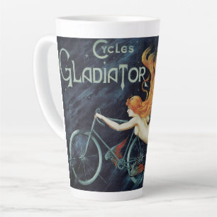 Gladiator Cycles, Vintage Victoriaanse Art Nouveau Latte Mok