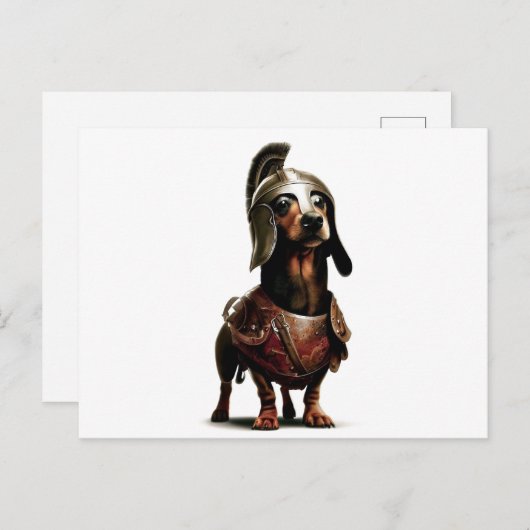 Gladiator Dachshund postkaart kunst (Voorkant / Achterkant)