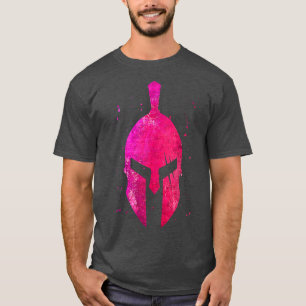 Gladiator Helmet Symbool Roze Spartan Girl Workout T-shirt