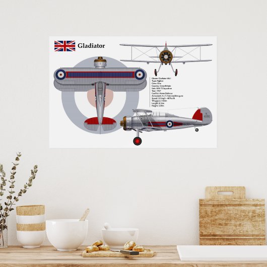 Gladiator Mk I 72 Squadron Poster (Keuken)