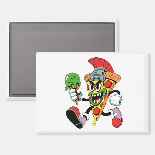 Gladiator Pizza Slice Italian Brainrot Magneet (Voorkant / Achterkant)