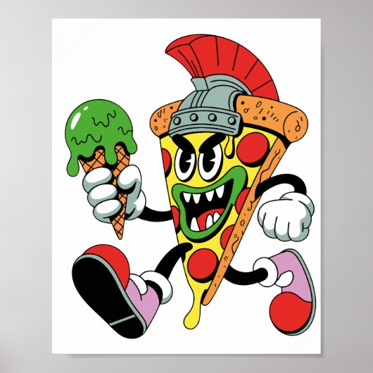 Gladiator Pizza Slice Italian Brainrot Poster (Voorkant)