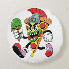 Gladiator Pizza Slice Italian Brainrot Rond Kussen