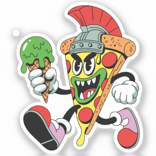 Gladiator Pizza Slice Italian Brainrot Sticker (Voorkant)