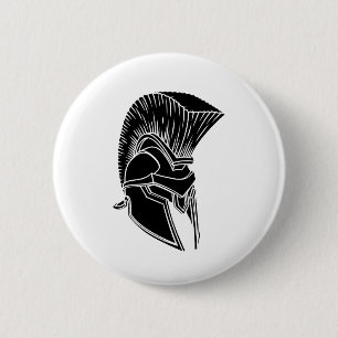 Gladiator Spartan Trojan Roman Helmet Ronde Button 5,7 Cm
