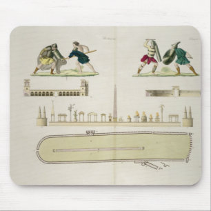 Gladiatoren en een plan van het circus van Caracal Muismat