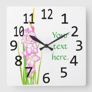 Gladiola blanc rose fleurit vos horloges des