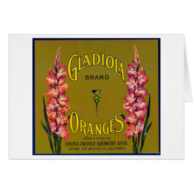 Gladiola Brand Citrus Crate Label (Voorkant Horizontaal)