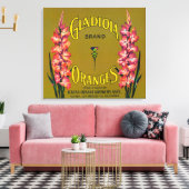 Gladiola Brand Citrus Crate Label Canvas Afdruk (Insitu (Woonkamer))