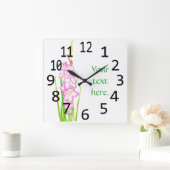Gladiola Rose Blanc Fleurs Votre Texte Horloges (Maison)