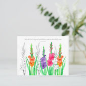 Gladiola Scripture Psaumes 103 Carte de prière (Debout devant)