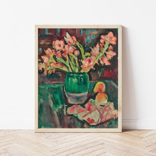 Gladiolen in een groene vaas   George Leslie Hunte Poster