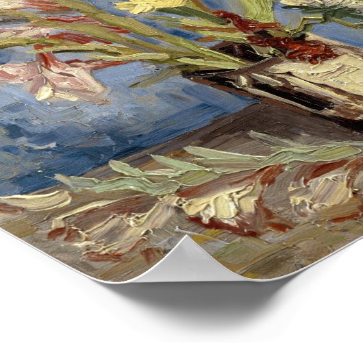 Gladioli en China Asters | Vincent van Gogh Poster (Hoek)