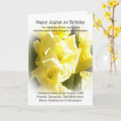 Gladiolus August Birthday Kaart (Gele Bloem)
