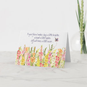 Gladiolus Border Birthday for Friend Kaart
