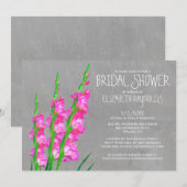 Gladiolus Bridal Shower Invitations Kaart (Voorkant / Achterkant)