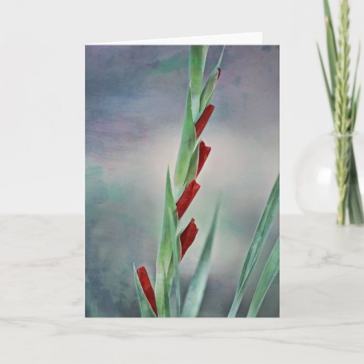 Gladiolus Buds Flower Portrait Note Kaart (Voorkant)