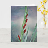 Gladiolus Buds Flower Portrait Note Kaart (Gele Bloem)