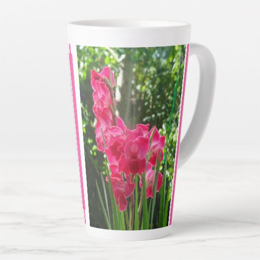 Gladiolus Flowers Collage Latte Mok (Rechterhoek)