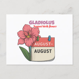 Gladiolus - Geboortebloem voor augustus Aankondigingskaart