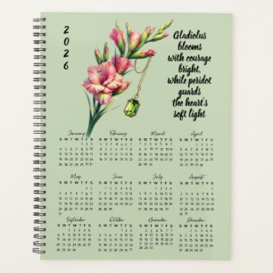 Gladiolus & Peridot août Verset – 2026 Année compl