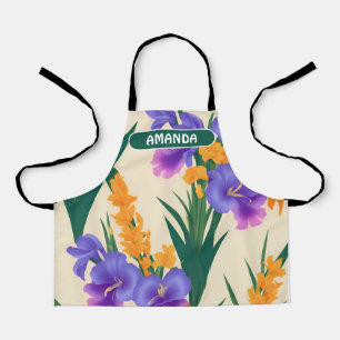 Gladiolus Retro Kleurrijk Gepersonaliseerd Patroon Schort