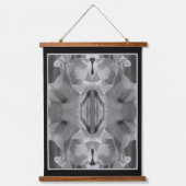 Gladiolus ventilator zwart en wit Abstract Hangend Wandkleed (Voorkant)