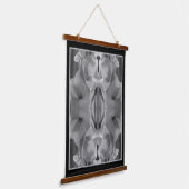 Gladiolus ventilator zwart en wit Abstract Hangend Wandkleed (Gebogen)