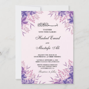 gladiolus violet islamique invitations de mariage