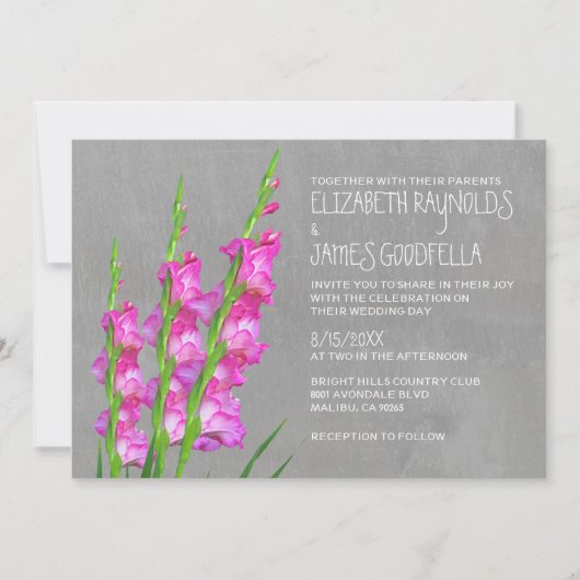 Gladiolus Wedding Invitations Kaart (Voorkant)