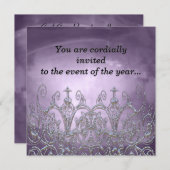 Gladmoore Plum Elegant Party Invitation Kaart (Voorkant / Achterkant)
