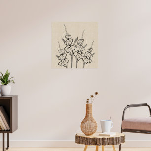 Glads Gladiola Dessin Toile Poster