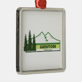 Gladstone Provincial Park Green Stripes Metalen Ornament (Rechts)